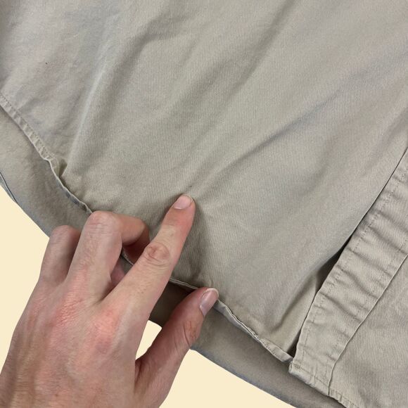 1990s XL Tommy Hilfiger shirt, vintage beige mens button down top - Picture 4 of 8